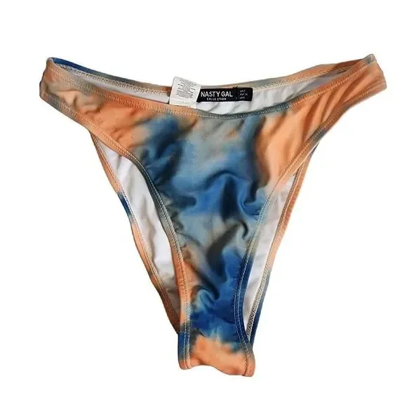 Nasty Gal Tie Dye Triangle Strappy Bikini Set Size 2 - Picture 7 of 11